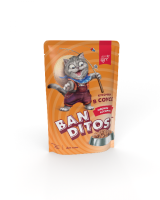 Banditos Мясное ассорти в соусе для котят 75 г
