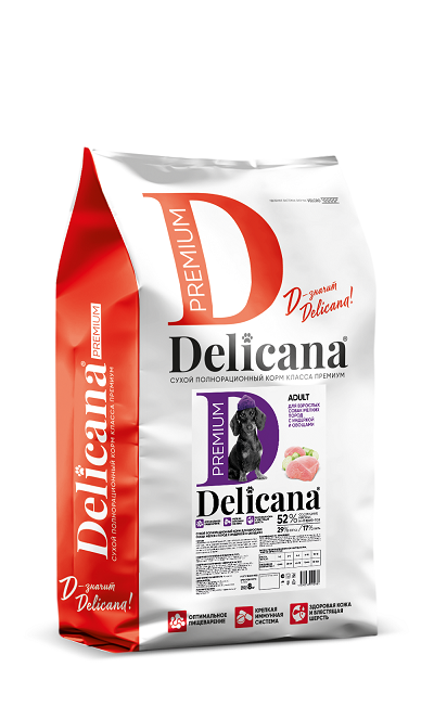 Delicana Индейка с овощами для мелких пород  8 кг