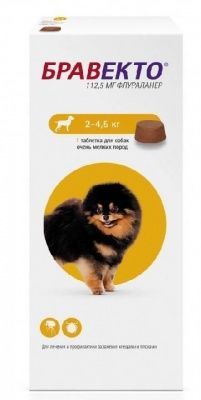 Бравекто 112,5 мг для собак 2,0-4,5 кг 1таб. (12 недель)                   