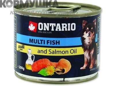 Ontario Консервы для собак рыбное ассорти 200 г