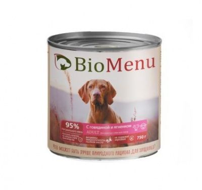 БиоМеню для собак говядина/ягнёнок 750 г