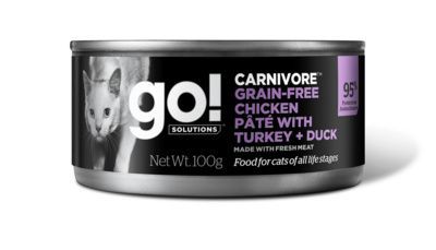 GO! Carnivore консервы с курицей, индейкой и уткой для кошек 100 г