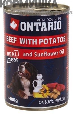 Ontario Консервы для собак говядина и картофель 400 г
