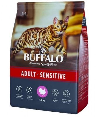 Mr.Buffalo ADULT SENSITIVE индейка д/кошек 10 кг