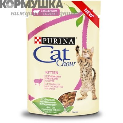 Кэт Чау для котят ягнёнок/кабачок в желе 85 г