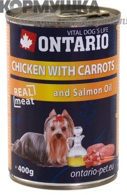 Ontario Консервы для собак курица и морковь 400 г