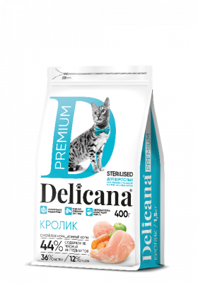 Delicana Кролик для стер. кошек 400 г