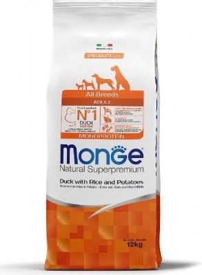 Monge Dog Speciality для собак всех пород утка с рисом и картофелем 12 кг